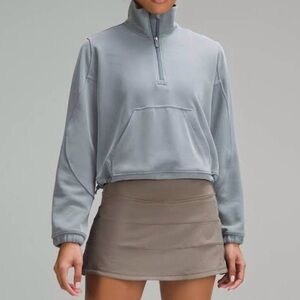 LULULEMON BRUSHED SOFTSTREME HALF ZIP HOODIE BELGIAN BLUE SIZE 4